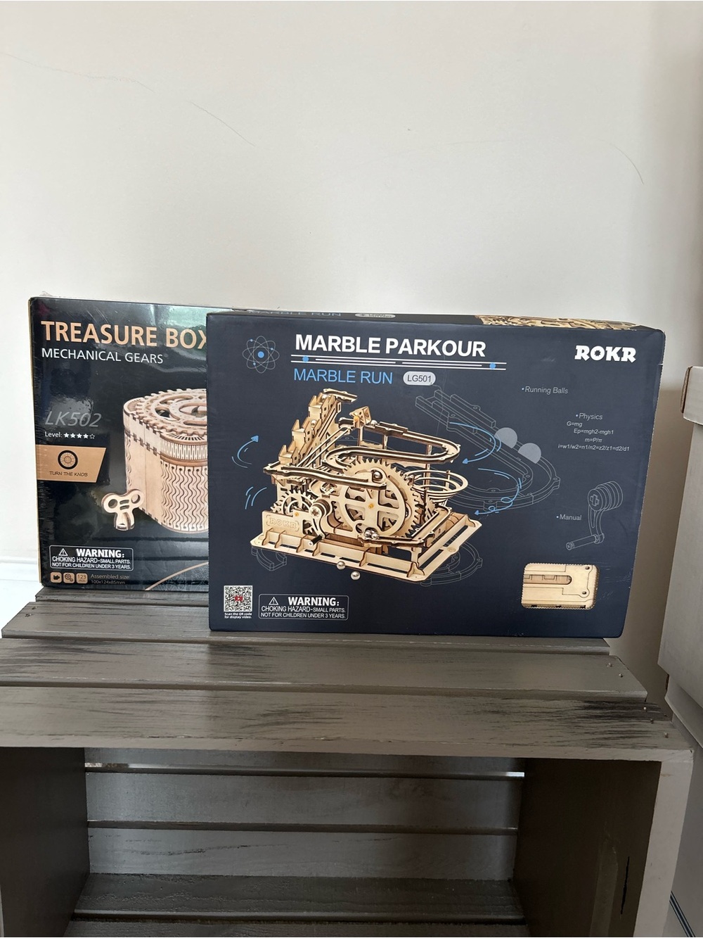 ROKR Bundle of 2 Wooden Puzzles NIB Marble Run & Treasure Box